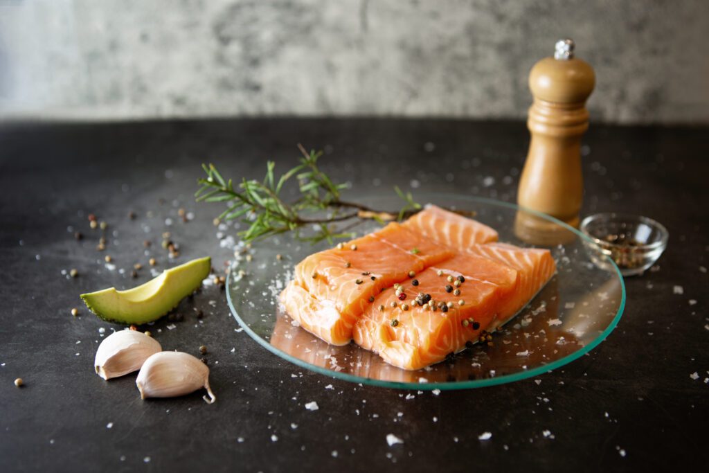 salmon with salt and pepper