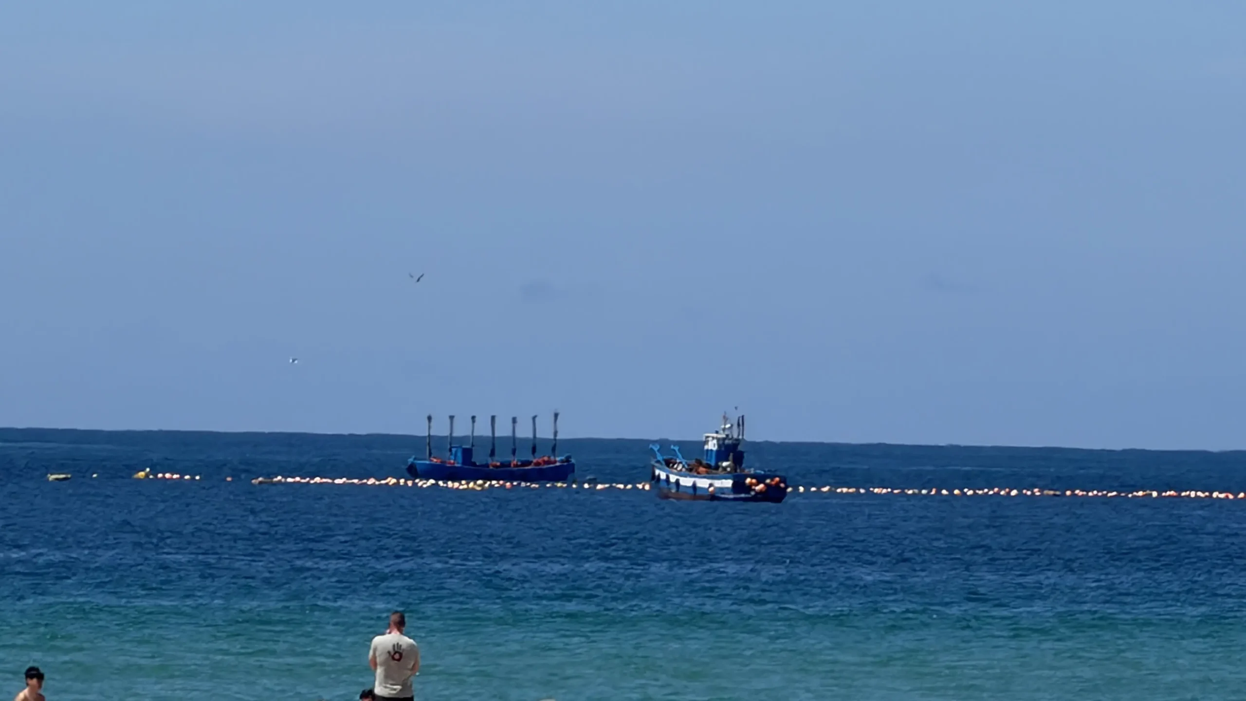 Almadraba de Tarifa — embarcaciones almadraberas en el Estrecho de Gibraltar, punto más meridional de Europa